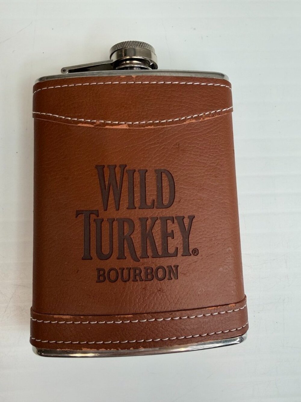 Wild Turkey Bourbon Flask Stainless Steel 8 Oz Hip Holiday Work Party Collect Ni